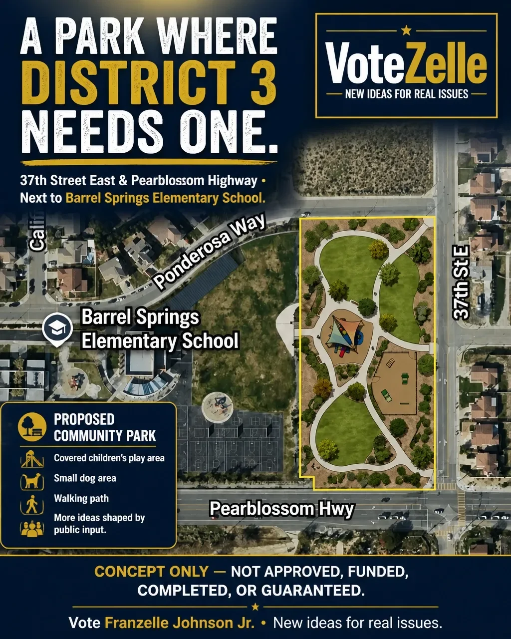 Concept rendering of a proposed community park near 37th Street East and Pearblossom Highway in Palmdale District 3